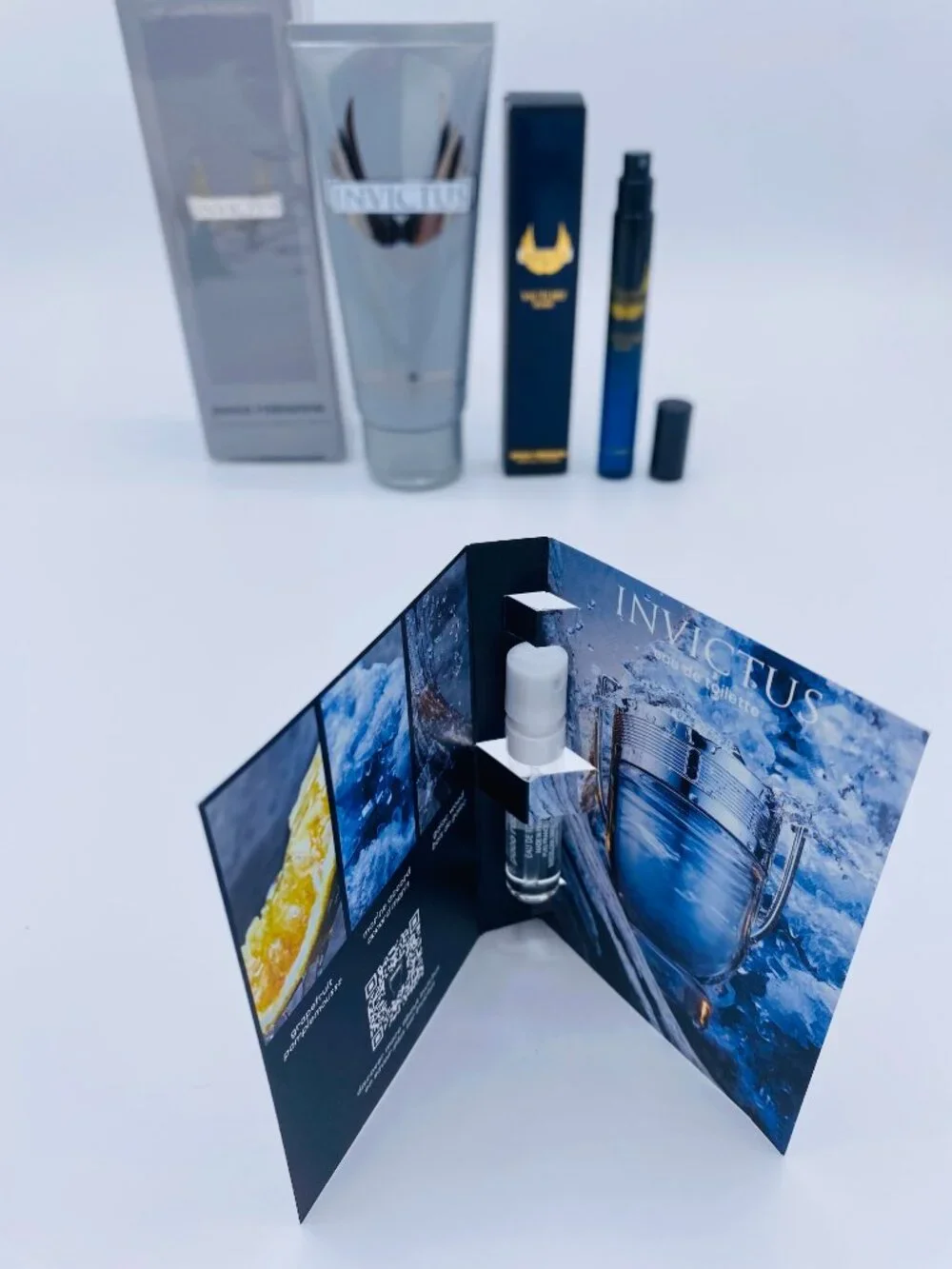 Paco Rabanne Invictus Gift Set-Shampoo 100ml,Spray 10ml&Sample-3pc-BOXED-NEW